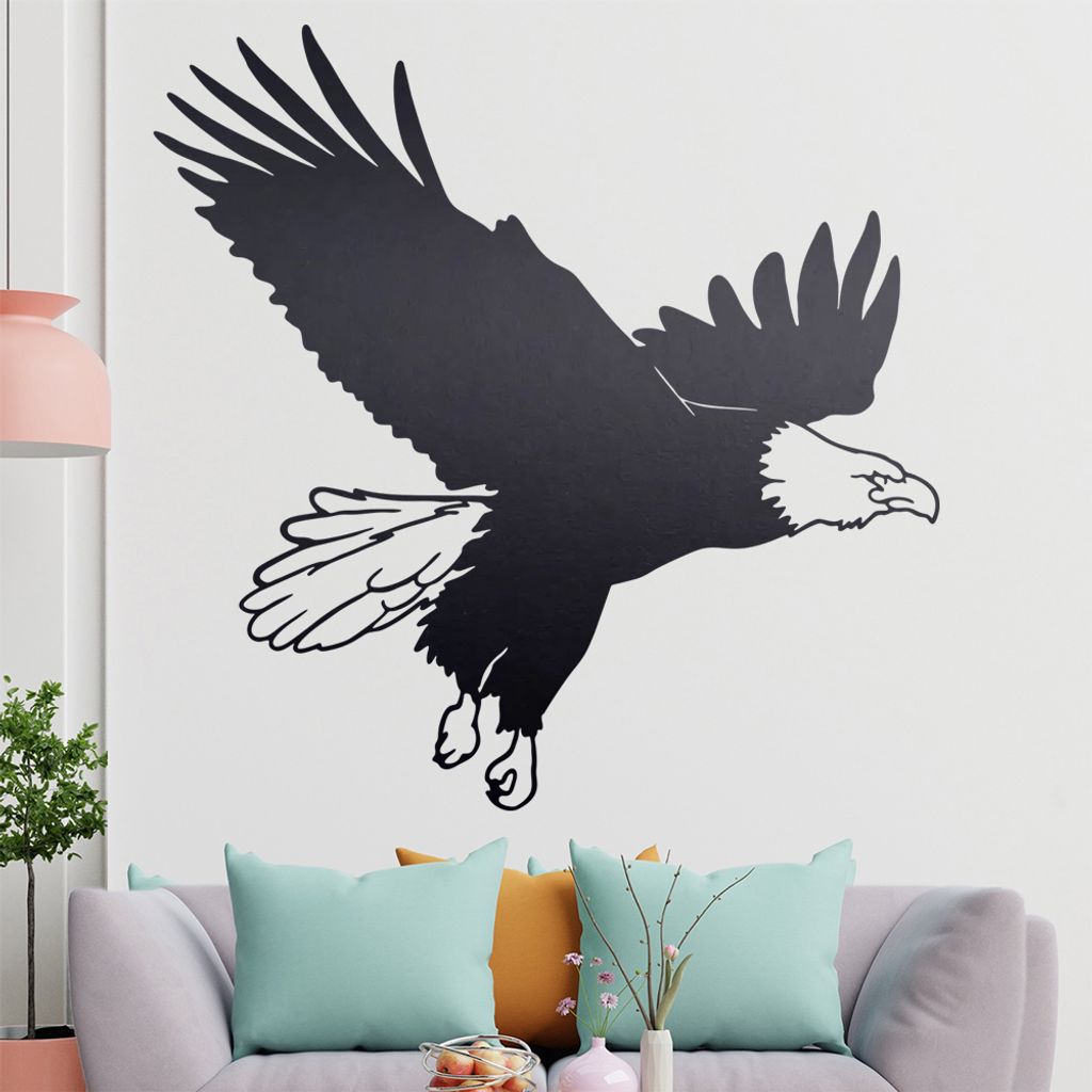 KIWISTAR Adler - Flug Aussicht Beobachter Auge Wandtattoo in 6 Größen - Wandaufkleber Wall Sticker - Dekoration, Küche, Wohnzimmer, Schlafzimmer...