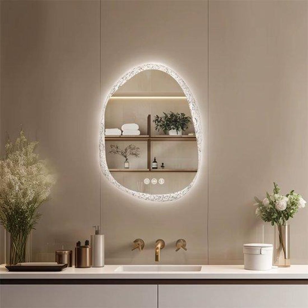 LED-Badspiegel 60x80cm dimmbar Anti-Nebel