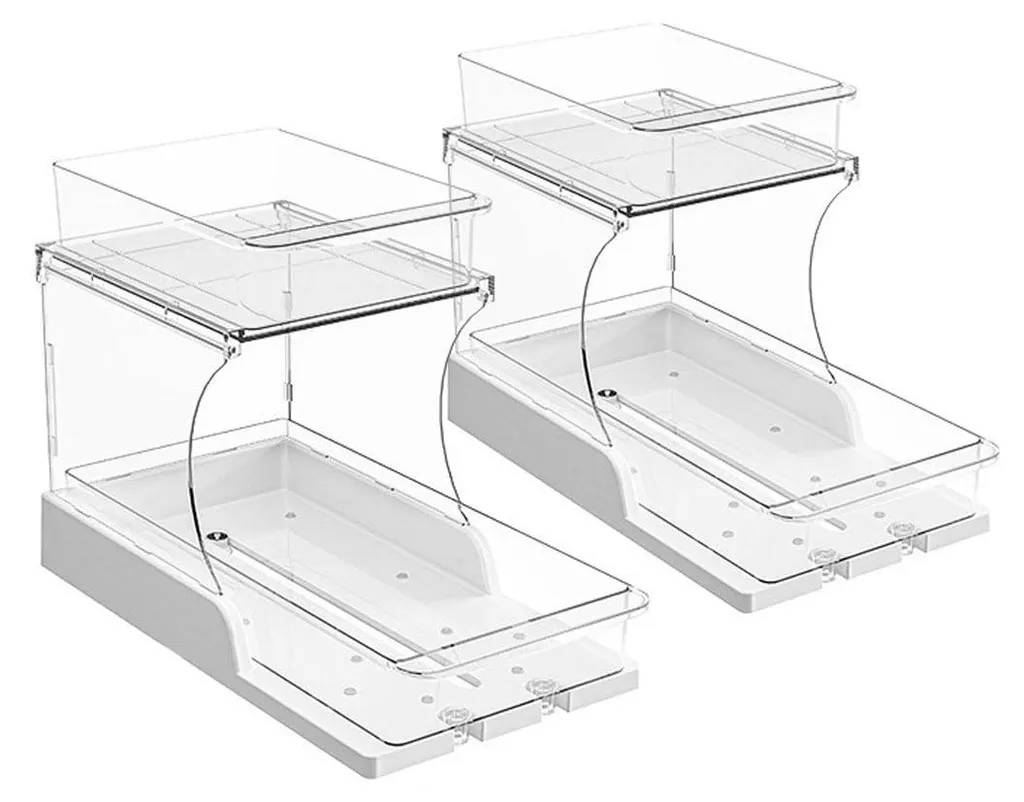 Solution Gain de Place Salle de Bain : Lot de 2 Rangements à Tiroirs Mobiles