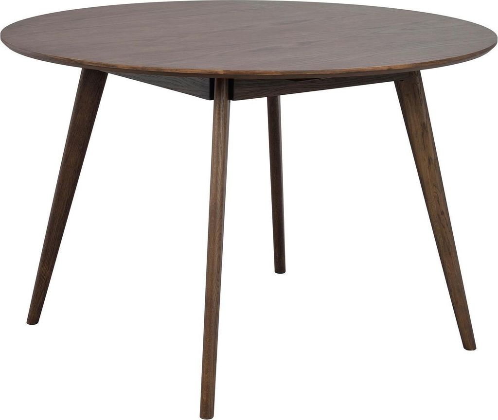 Esstisch - Ø 115 cm - Dunkelbraun - Eichenholz massiv - Eichenholz furniert