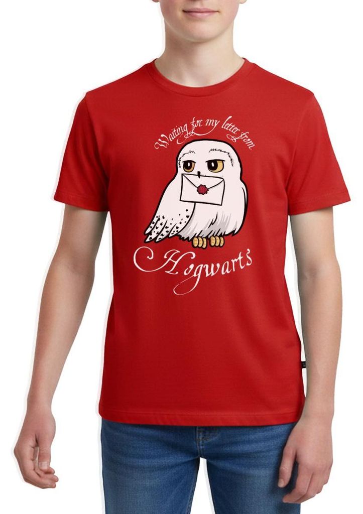 Spreadshirt Harry Potter Hedwig Brief Teenager Premium T-Shirt, 158/164 (12 Jahre), Rot