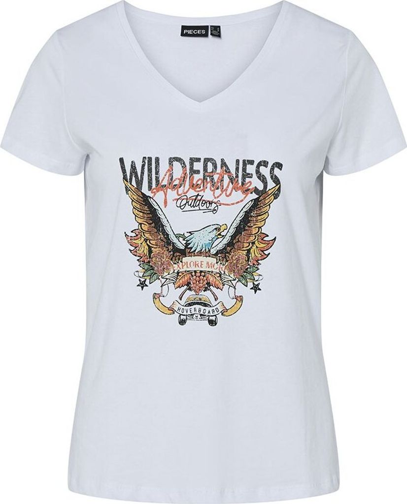 Pieces Gabriella Kurzarm-t-shirt Weiß L Damen Weiß L
