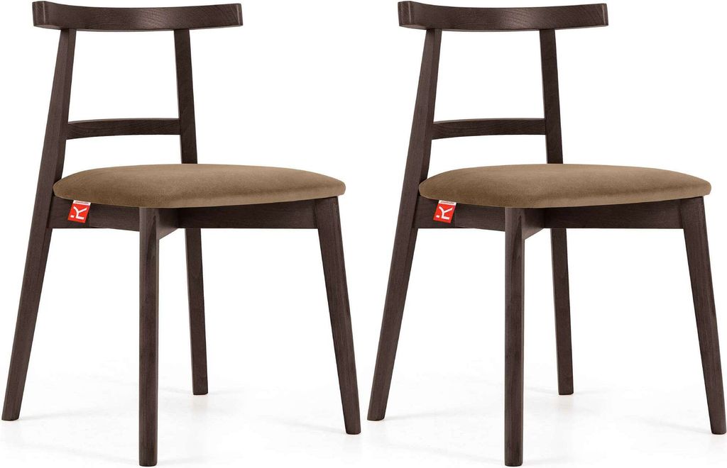 KONSIMO Esstischstühle 2 St "LILIO", Beige, Buchenholz, Vintage, 47x76,5x45cm