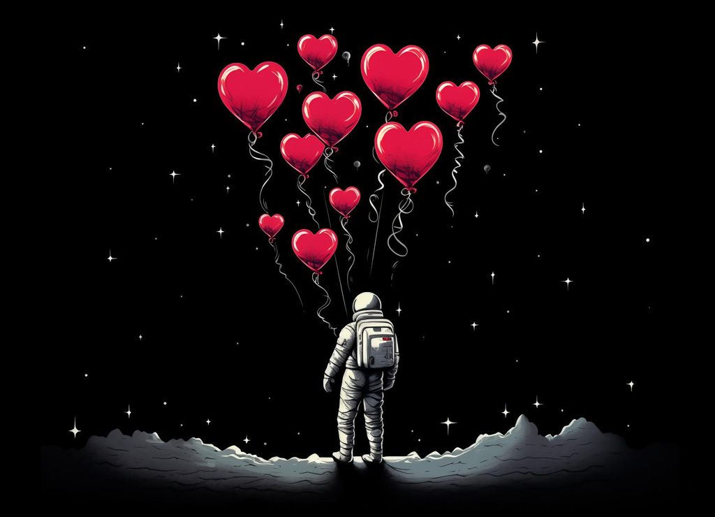 Plakat 18x13cm Astronauten Eigene Ziele