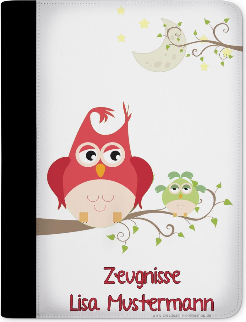 Zeugnismappe, Dokumentenmappe, Ordner A4, Eule Mama