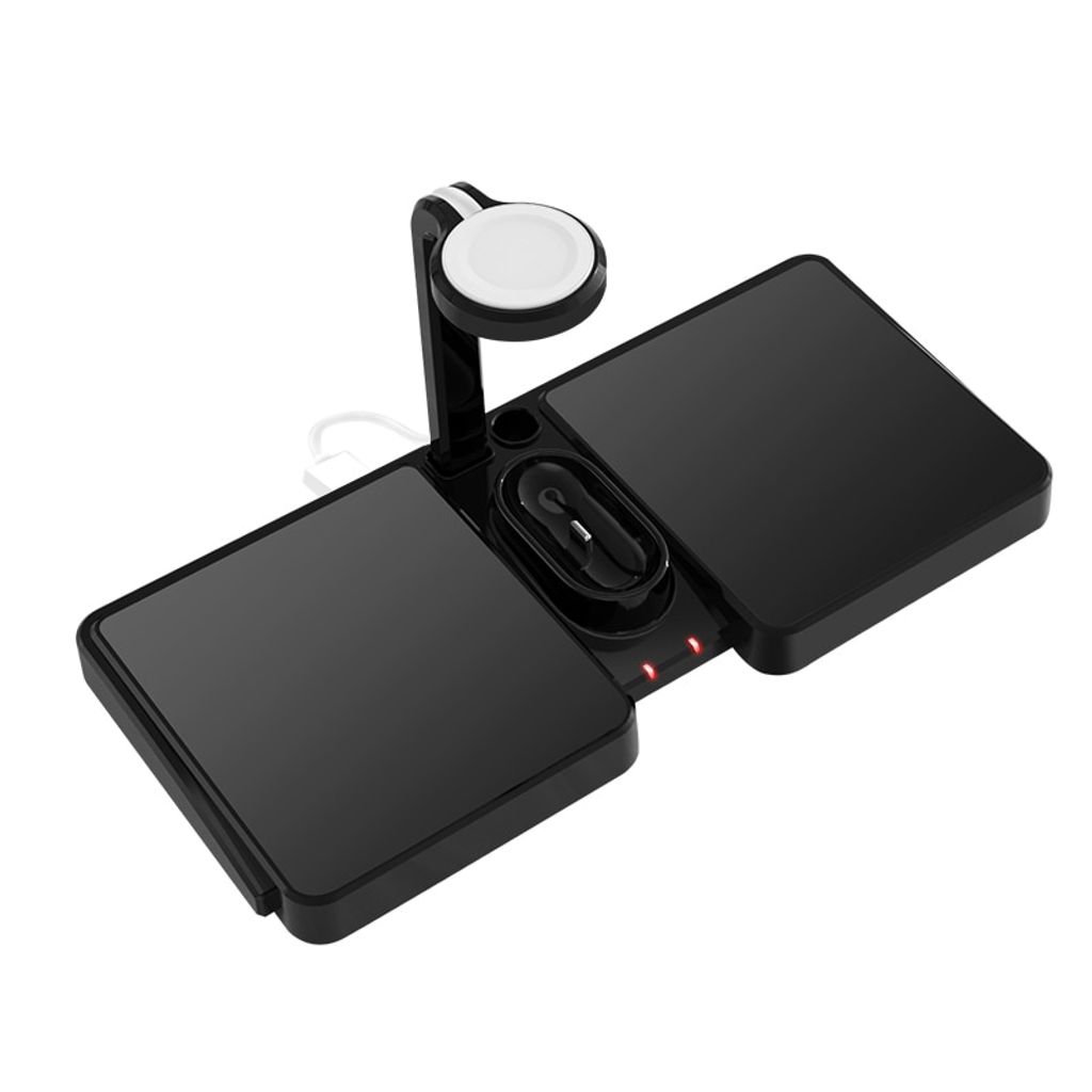 Drahtloses Ladegerät, 4 in 1 Induktionsladestation für Apple Watch Airpods Pro, iPhone 12/SE/11/X/XR/Xs Max/8, Samsung Galaxy S20/S10