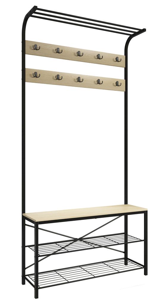 TaliroGR kapstok eik decor, zwart. Productafbeelding 