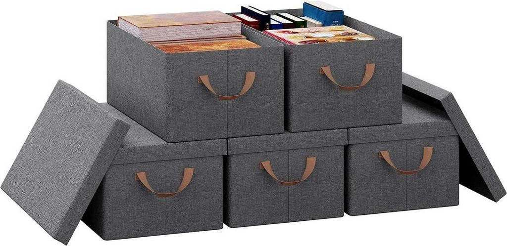 WOLTU 5er Set Aufbewahrungsbox mit Deckel & Griffen, Produktbild 