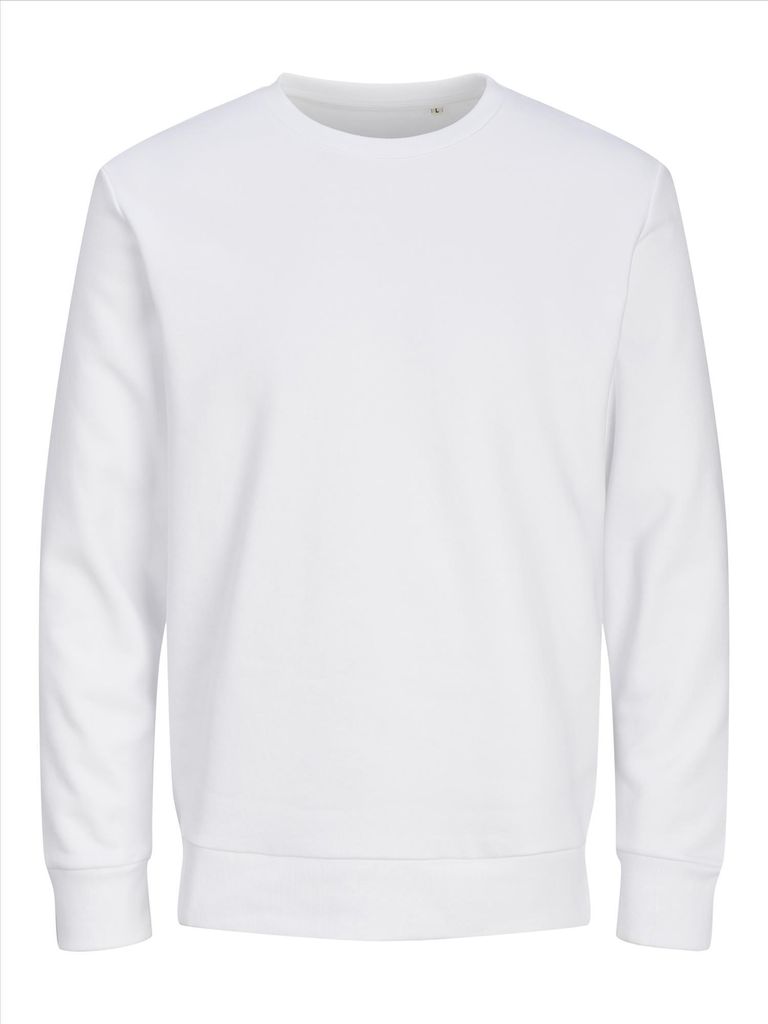 JACK & JONES - BLANKS - Basic Crew Neck Sweatshirt - White / XS