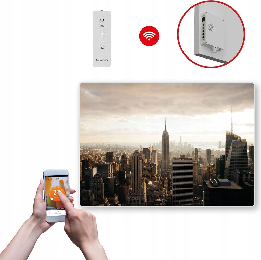 Termofol TF-SWT Infrarot Wandheizung - Wandheizung Elektrisch - Stadt1 - 500W - 60x85 cm