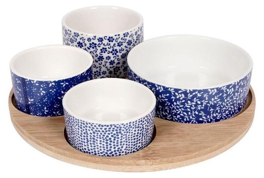 Excellent Houseware Tapas-Servierset, Bambus/Porzellan, Produktbild 