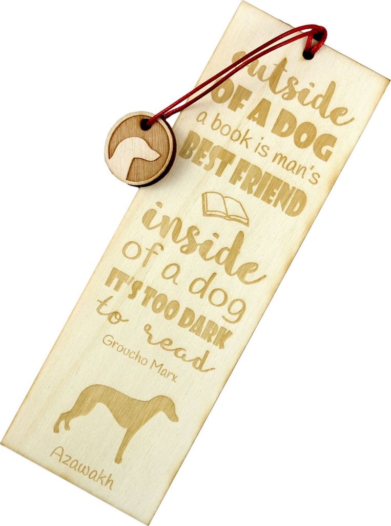 Azawakh - Lesezeichen mit Hund, personalisiertes Lesezeichen, Geschenk für Bücherwurm von der Marke Art-Dog