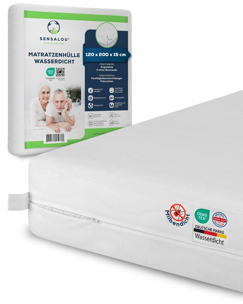 Voděodolný potah na matraci Sensalou se zipem – 120 x 200 x Obrázek produktu 