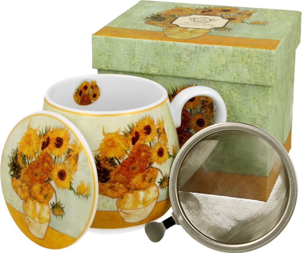 Duo de tasses à café Van Gogh, Sunflowers en porcelaine, Image du produit 