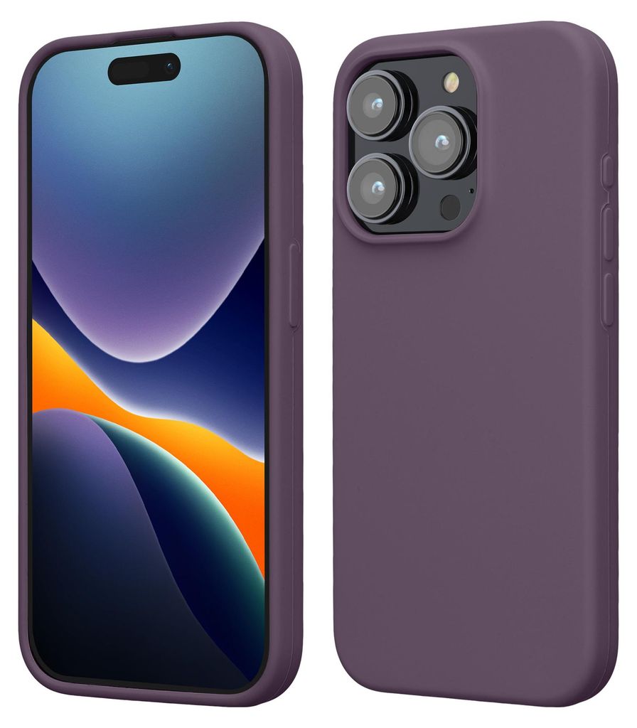 kwmobile Handyhülle für iPhone 15 Pro Hülle, für iPhone 15 Pro Case - Hülle Silikon - kabelloses Laden - Helle Iris