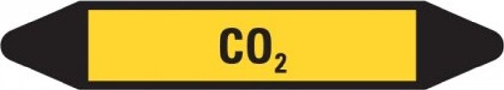 Dreifke Aufkleber I RKZ-Etikett CO2, gelb/schwarz, für Ø 15-25mm, 96x17mm, 8...
