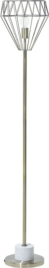 Luminaire Diamant Métal Doré 160 cm avec Socle Marbre et Câble Interrupteur
