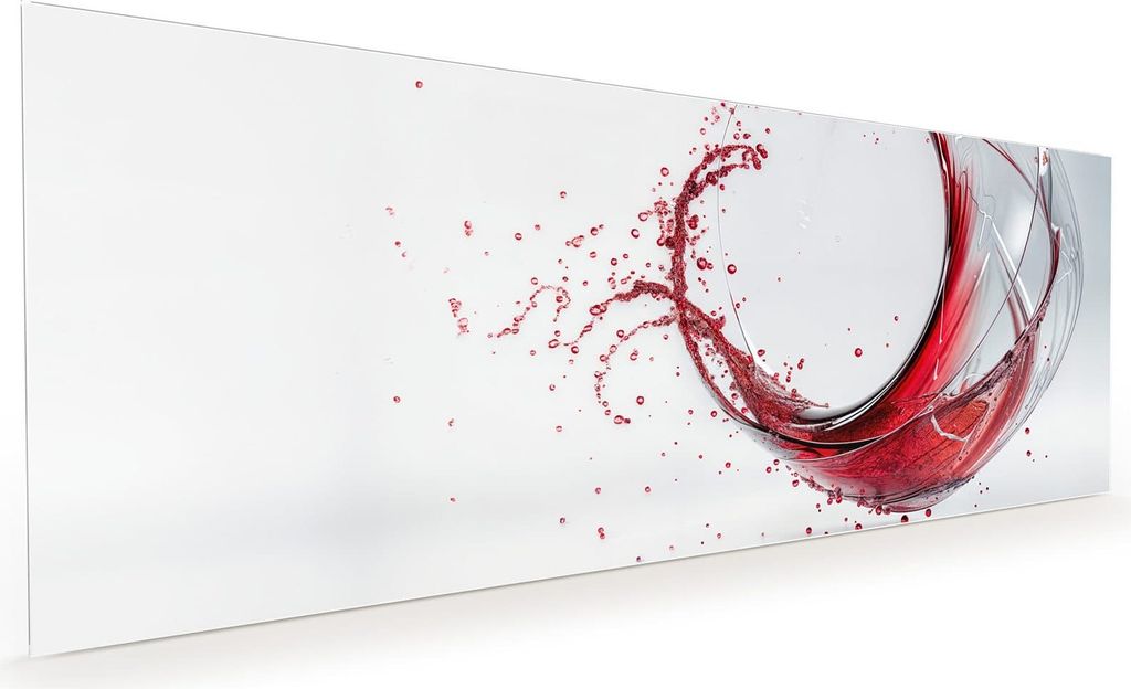 Küchenrückwand Spritzschutz Glas mit Motiv Rotwein Spritzer 40 x 40 cm