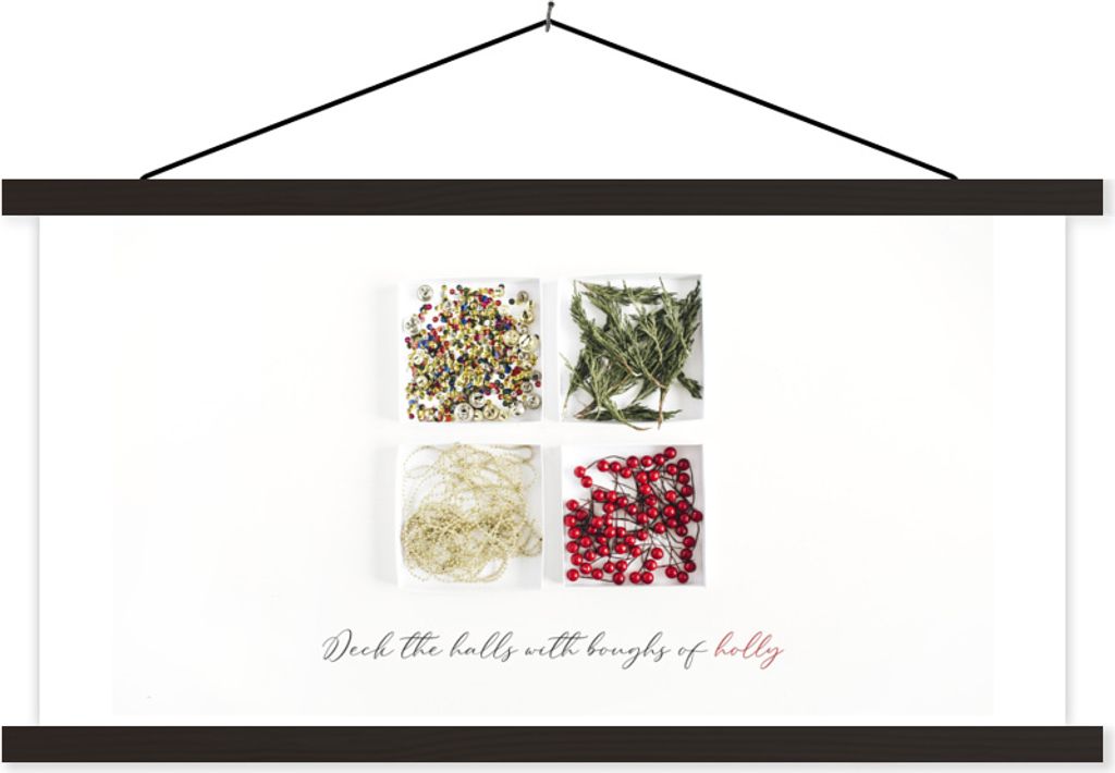 MuchoWow Textilposter Winter - Schalen - Weihnachten 120x60 cm mit schwarzem Rahmen - Dekoration Schlafzimmer