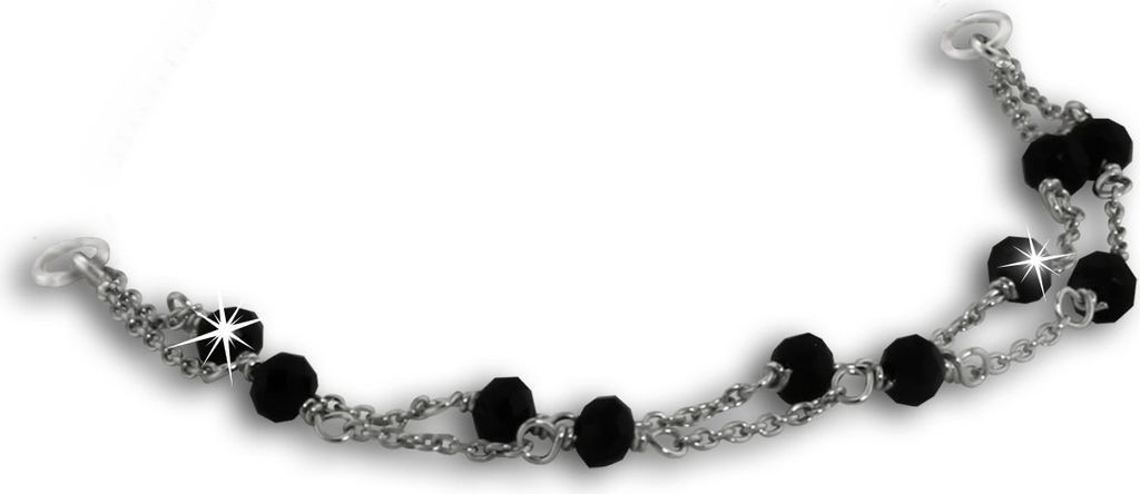 Armäleon Armbänder schwarze Kugeln Armschmuck 925 Sterling Silber Damen ARD005S