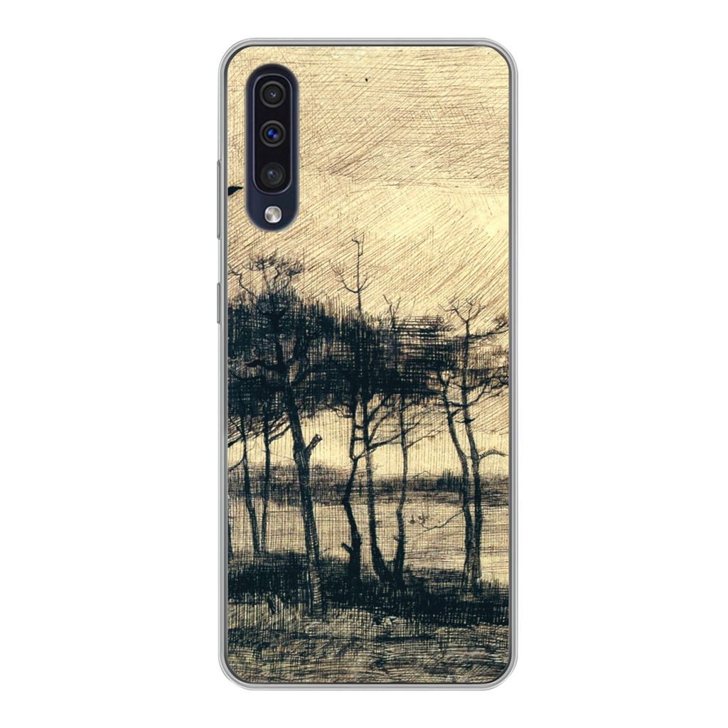 MuchoWow Handyhülle Schutzhülle Hülle für Samsung Galaxy A30s Kiefern im Sumpf - Vincent van Gogh Silikon Softcase Handy Hülle - Karteninhaber