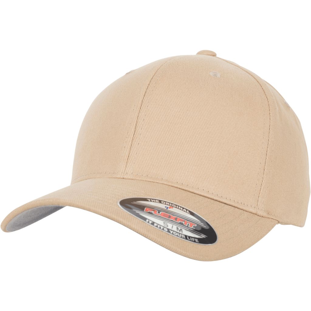 FLEXFIT 6377 | Flexfit Brushed Twill Cap, Silberne Schirmunterseite - Farbe: Khaki - Größe: L/XL