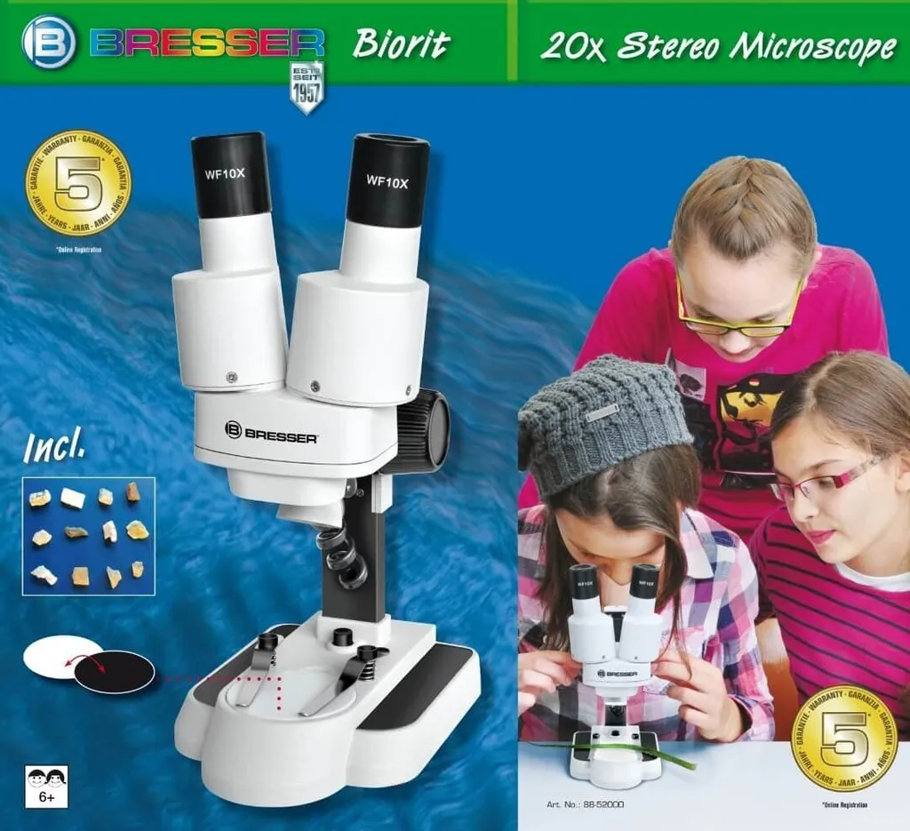 Microscope Bresser Junior 20x 88-52000 - Simple d'utilisation pour Enfant