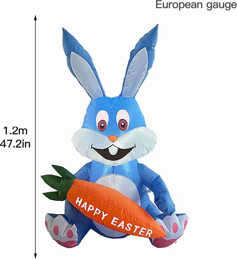 Lapin de Pâques Gonflable étanche avec LED Basses Consommation Extérieur
