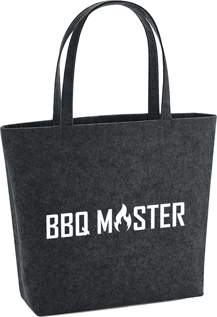 Huuraa Filzshopper BBQ Master Grillen 22 Liter Charcoal Melange Filztasche Geschenkidee