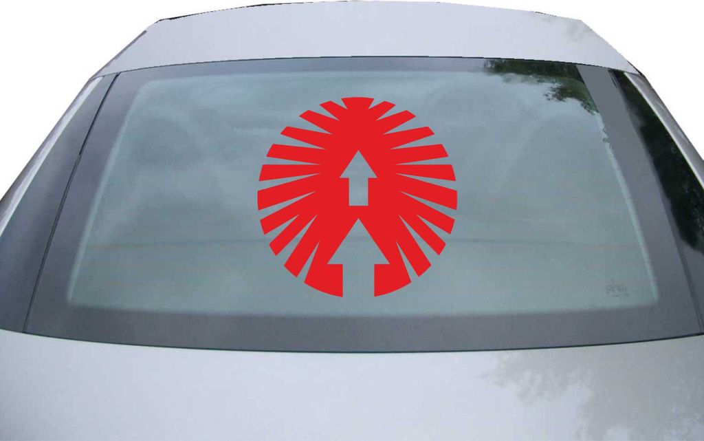 Indigos UG - Aufkleber Heckscheibe & Motorklappe DE7148 - rot - 600x600 mm - New Order Wappen Symbol - Auto Scheiben Fenster Heckklappe Tuning Raci...