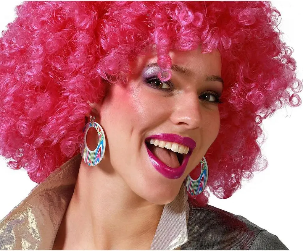 Orecchini Professionali Atosa Hippie Rosa - Alta Visibilità per Eventi