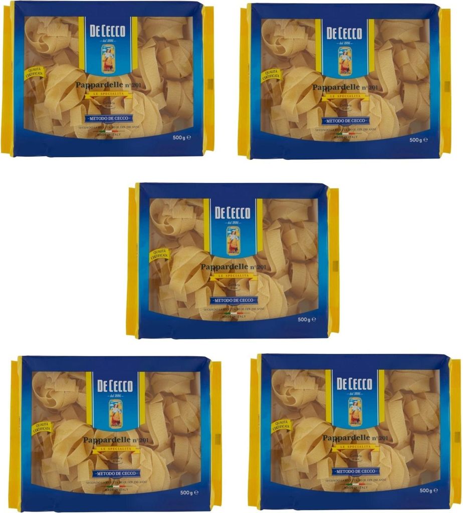 5x Pasta De Cecco 100% Italienisch Pappardelle n 201 Nudeln Produktbild 