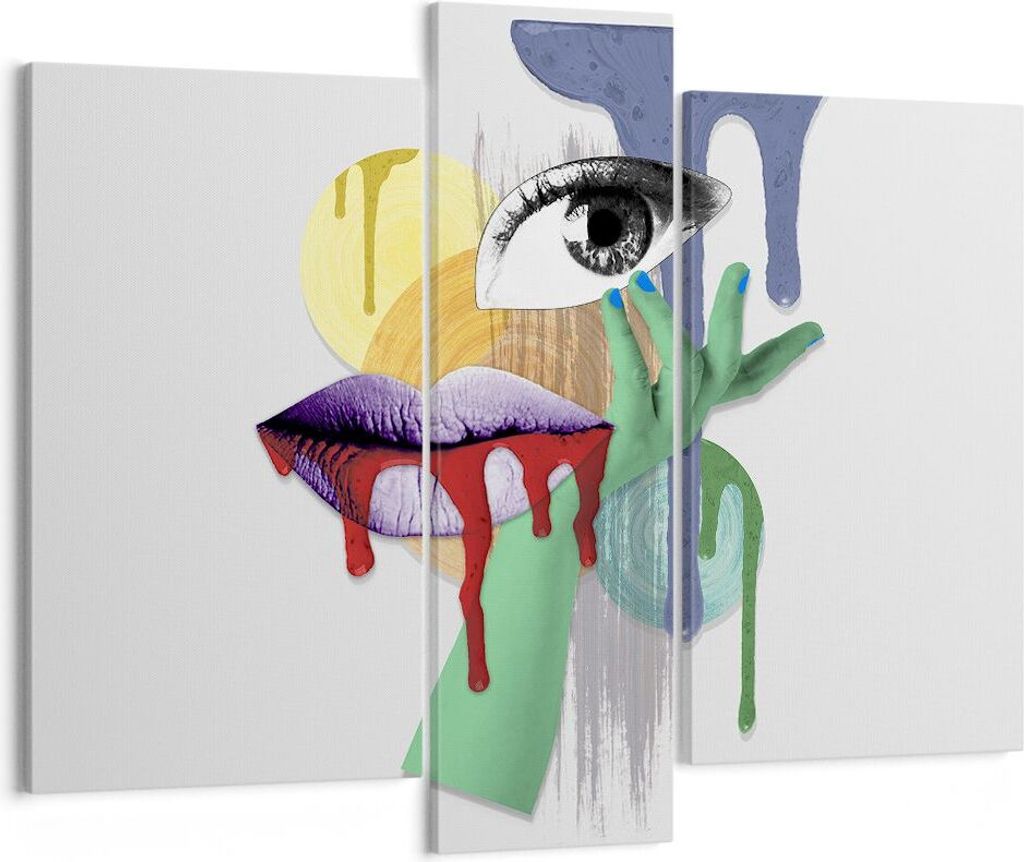 Bild auf Leinwand - Leinwandbild - Abstraktion modern - 95x80cm - Wand Bild - Wanddeko - Wandbilder - Leinwanddruck - Bilder - Kunstdruck - Wanddek...