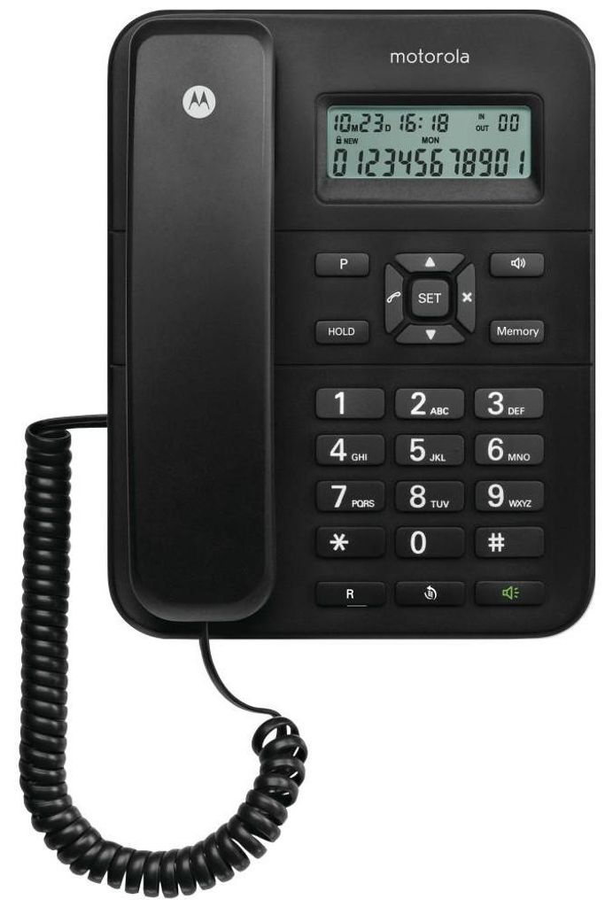 Motorola ct202 telefono fisso nero con display grande Immagine del prodotto 