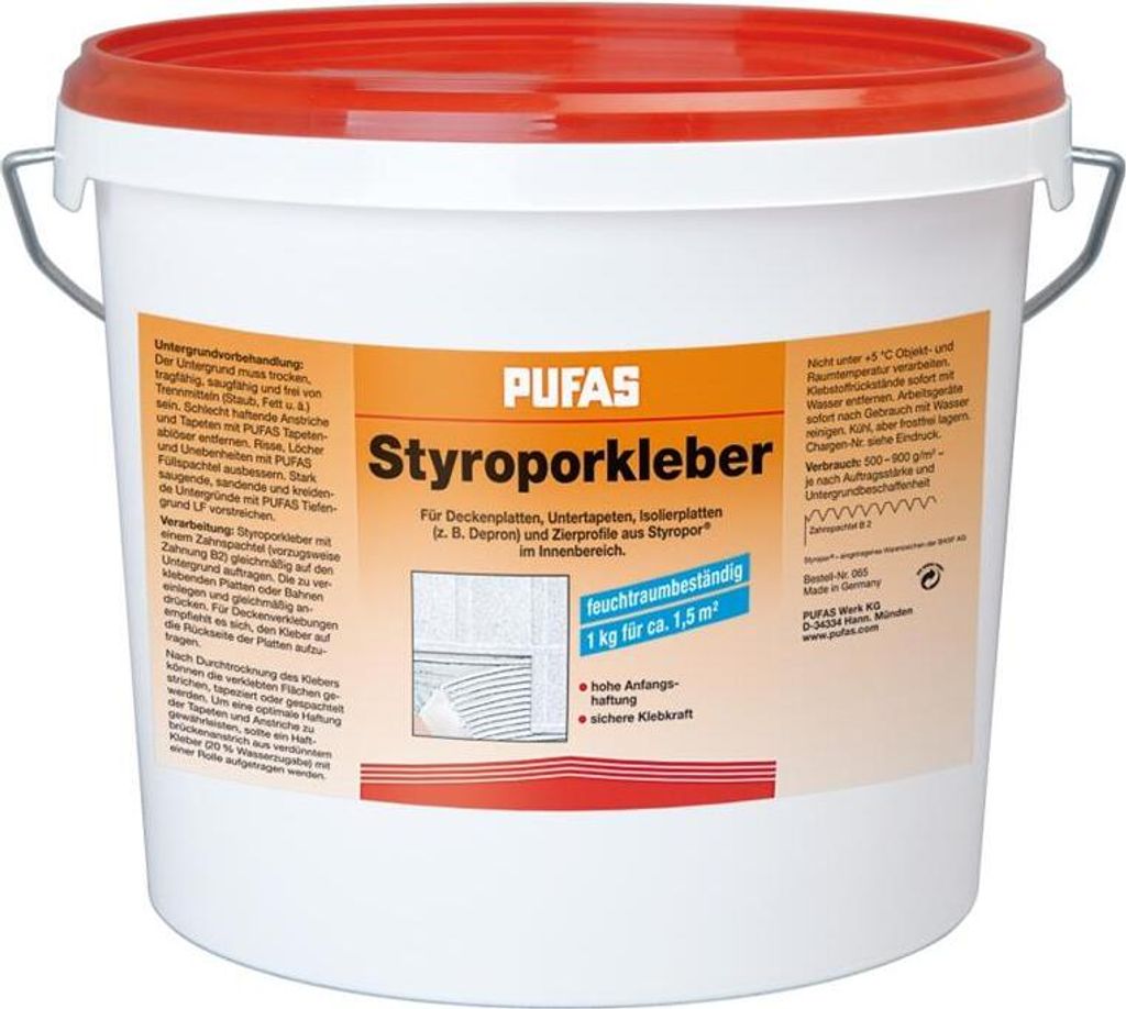 Pufas Styroporkleber und Renoviervlies Kleber 8kg 1103000