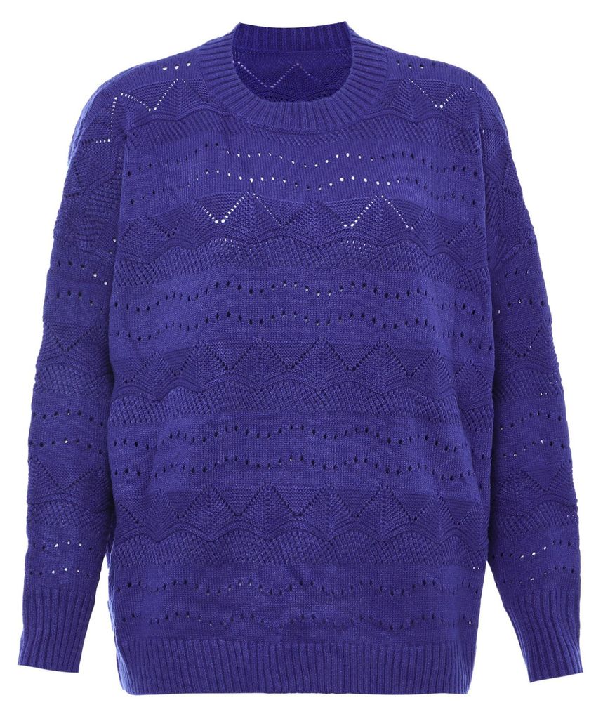 AODA damen oversized pullover - blau, M/L