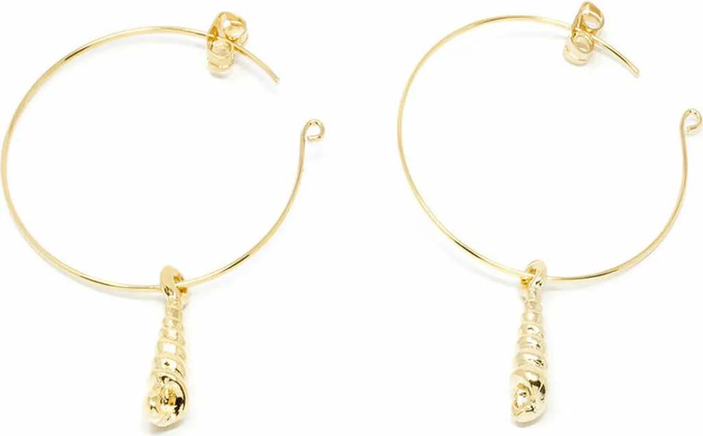 Boucles d'oreilles pendantes dorées Agulla Shabama bijoux de créateur