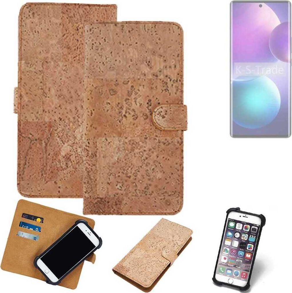 K-S-Trade Hülle kompatibel mit Infinix Zero 40 4G Kork Handyhülle Cover Schutzhülle TPU Case Bumper in Hellbraun, (1x)