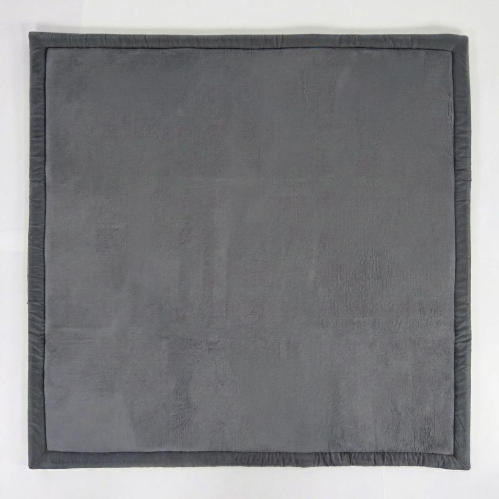 CASABEL Tappeto Gioco Neonato in Velluto Grigio 150×180 cm, Immagine del prodotto 