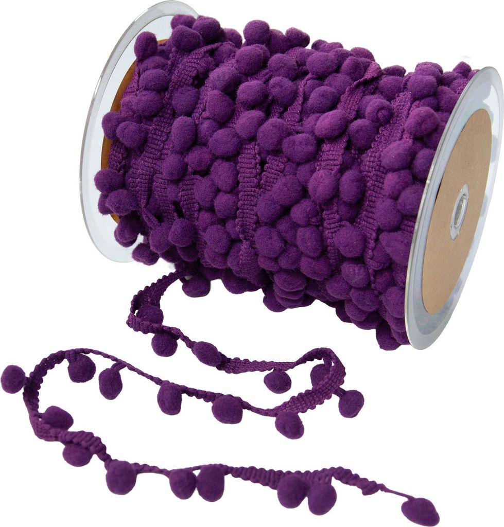 Bommelborte 25m uni Bommelgröße 10mm Pomponband Pomponborte Dekoband Farbwahl