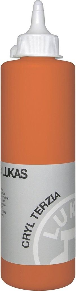 Lukas Cryl Terzia Plastic Bottle Acrylfarbe Cadmium Orange Hue 500 ml 1 stk
