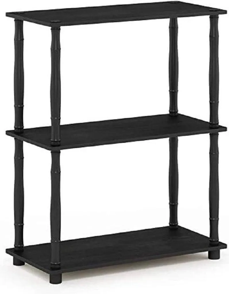 Meuble de rangement pour bureau ou salon en bois noir - 3 étagères pro