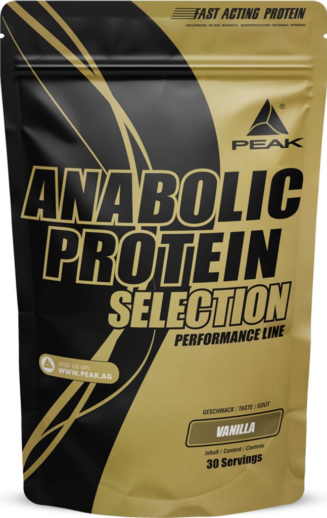 Anabolic Protein Selection - 900g : Vanilla I Mehrkomponenten Protein I Zugesetztes L-Leucin I Muskelaufbau