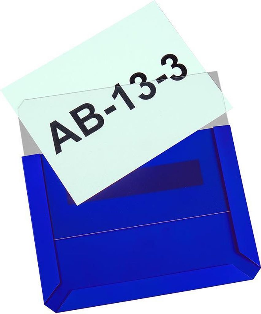 Magnet-Sichttasche, DIN A6, aus Hart-PVC, mit Magnetstreifen auf der Rückseite, Ausrichtung quer, Maße B x H x T 154 x 114 x 3 mm, Blau, Verpacku...