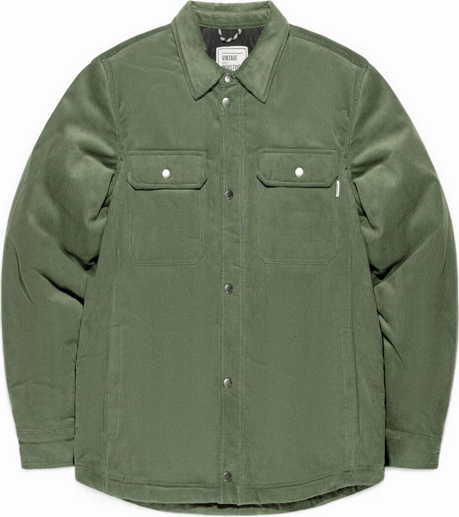 Vintage Industries Langarmhemd Herren STEVEN PADDED SHIRT/ JACKET grün M