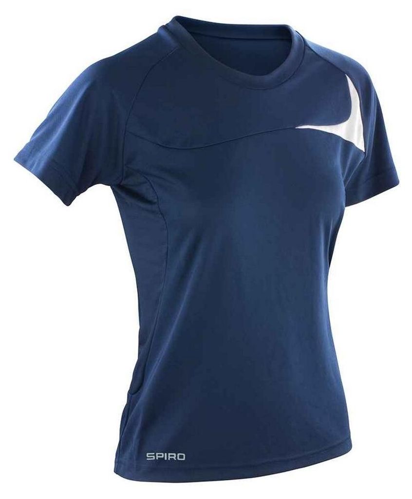 Spiro - "Dash Training" T-Shirt für Damen FK2148 (L) (Marineblau/Weiß)