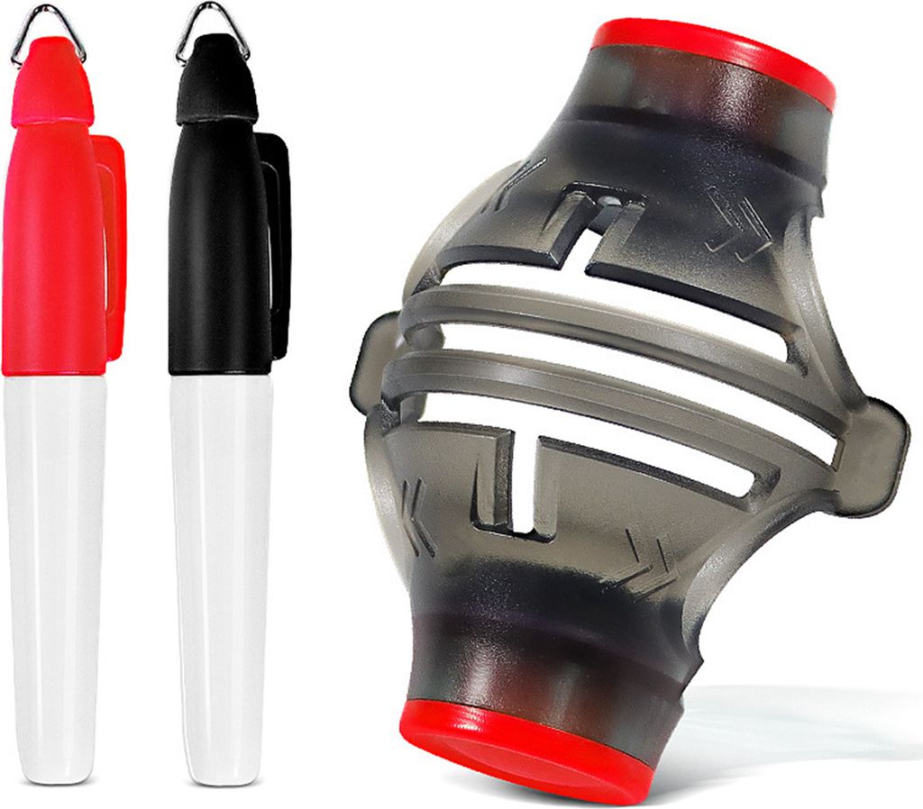 Golf-Linienmarker mit blauer/roter Schublade, 360-Grad-Anreißclip, professionelles Linienzeichnen, dreiteiliges Set, Golfballausrichtung, Putting-...