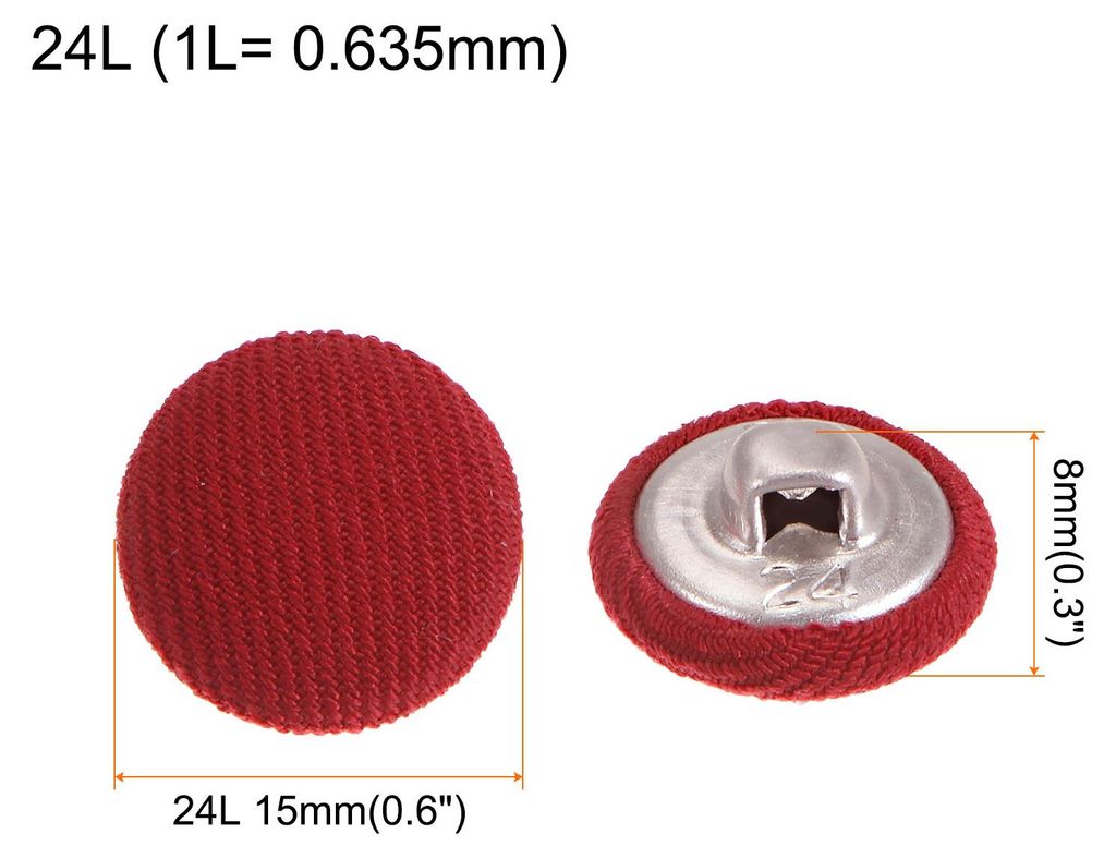 10 Stš¹ck 15 mm Kn?pfe Rot mit Stoffš¹berzug, Vintage Stoffkn?pfe Bezogen N?hkn?pfe Runde Retro Bastelkn?pfe Metallschaft fš¹r Mantel Strickj...