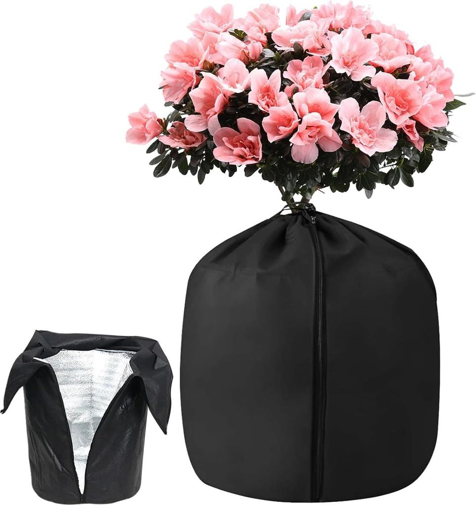 Thermo Topfschutz Pflanzen, 45*50 cm Frostschutzmittel Für Topfpflanzen, Topfpflanzen Schutzbeutel für Pflanzen, Frostschutz Mit Kordelzug Und Re...