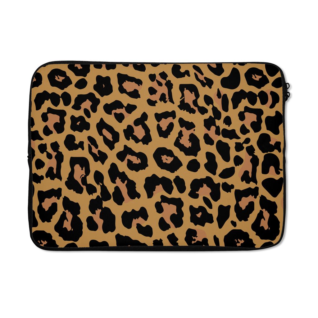 MuchoWow Laptop Hülle 14 ZollPanther Druck - Tiere - Braun Laptoptasche - Laptoptasche - Stoßsicher - Schutzhaube